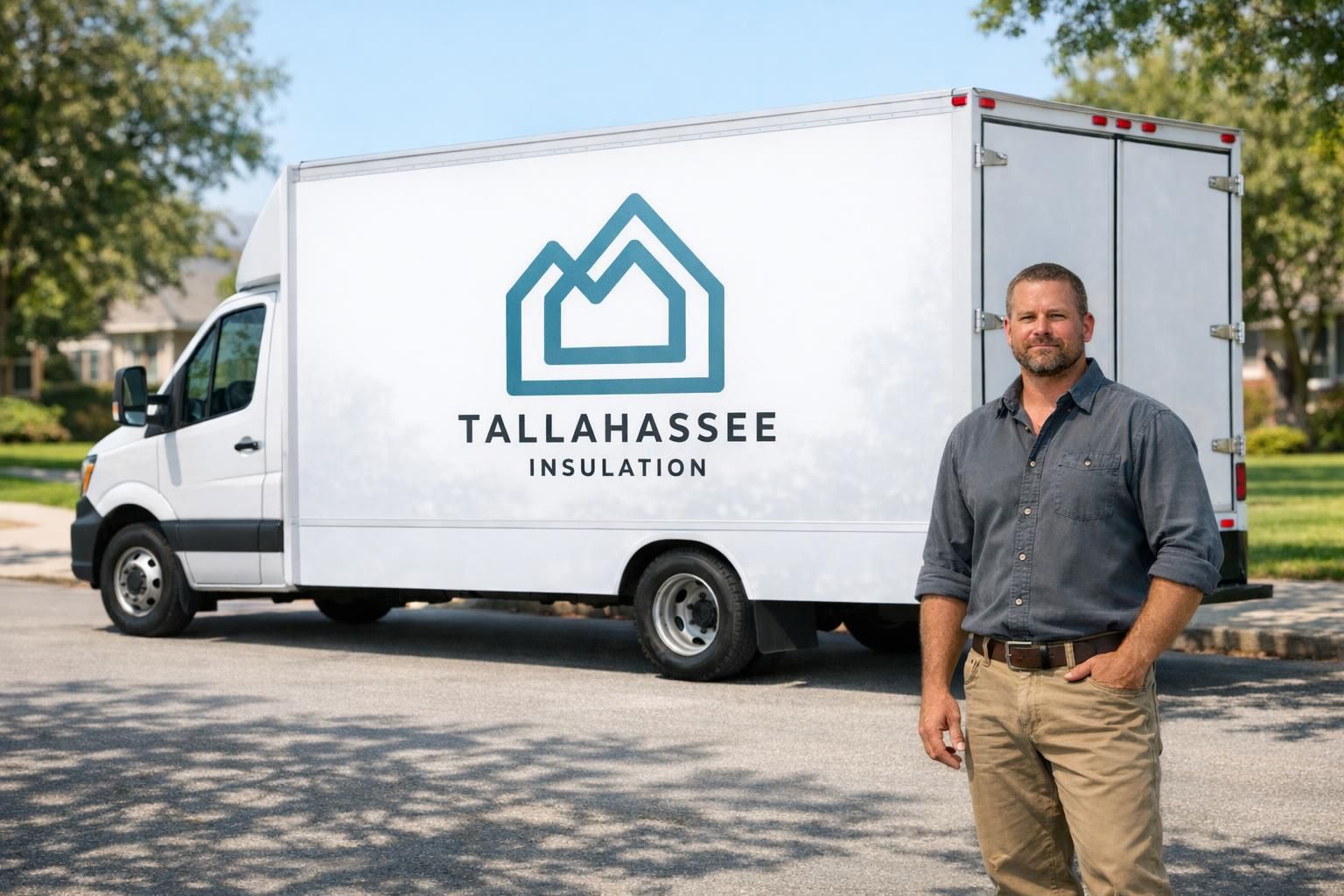 Professional insulation contractor at work in Tallahassee, FL